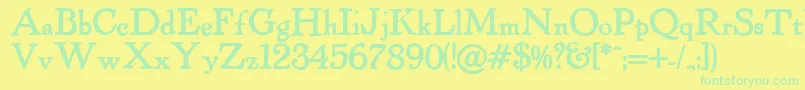 Powellantique ffy Font – Green Fonts on Yellow Background