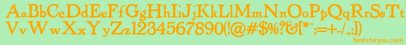 Powellantique ffy Font – Orange Fonts on Green Background