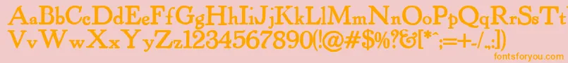 Powellantique ffy Font – Orange Fonts on Pink Background