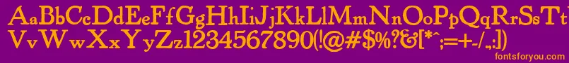 Powellantique ffy Font – Orange Fonts on Purple Background