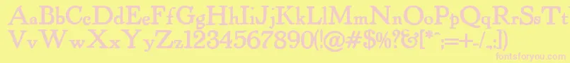 Powellantique ffy Font – Pink Fonts on Yellow Background