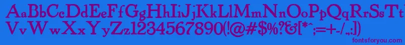 Powellantique ffy Font – Purple Fonts on Blue Background