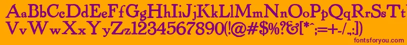 Powellantique ffy Font – Purple Fonts on Orange Background