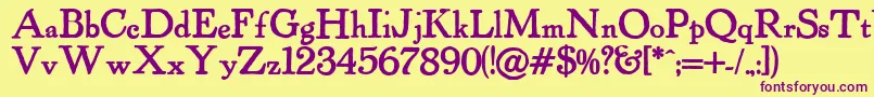 Powellantique ffy Font – Purple Fonts on Yellow Background