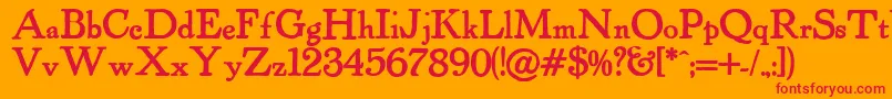 Powellantique ffy Font – Red Fonts on Orange Background