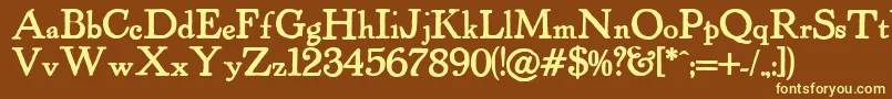 Powellantique ffy Font – Yellow Fonts on Brown Background