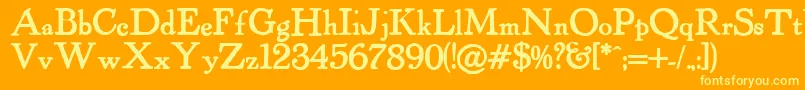 Powellantique ffy Font – Yellow Fonts on Orange Background