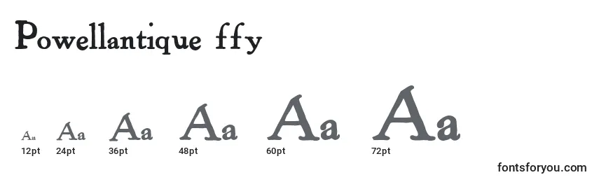 Размеры шрифта Powellantique ffy