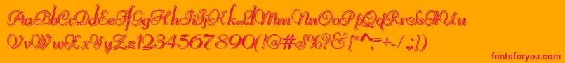 フォントReliantShadowFree – オレンジの背景に赤い文字
