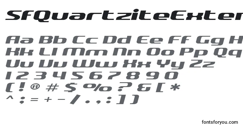 SfQuartziteExtendedItalic Font – alphabet, numbers, special characters
