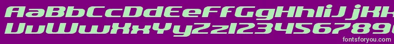 SfQuartziteExtendedItalic Font – Green Fonts on Purple Background