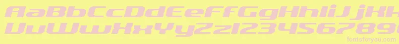 SfQuartziteExtendedItalic Font – Pink Fonts on Yellow Background