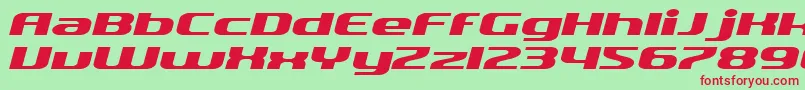 SfQuartziteExtendedItalic Font – Red Fonts on Green Background