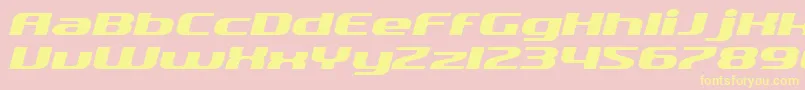 SfQuartziteExtendedItalic Font – Yellow Fonts on Pink Background