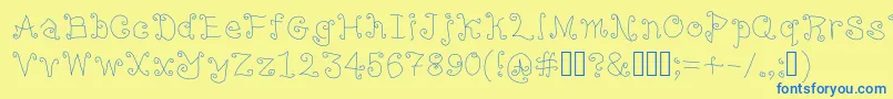 LampPost Font – Blue Fonts on Yellow Background