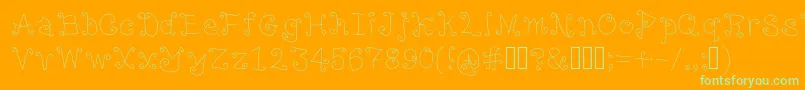 LampPost-fontti – vihreät fontit oranssilla taustalla