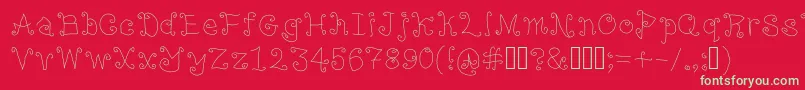 LampPost Font – Green Fonts on Red Background