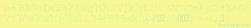 LampPost Font – Green Fonts on Yellow Background