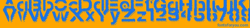 StampedNavyFontShadow Font – Blue Fonts on Orange Background