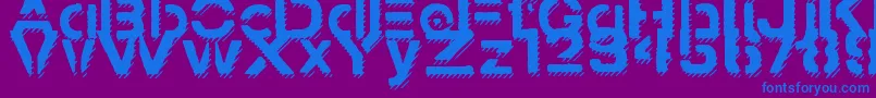 Fonte StampedNavyFontShadow – fontes azuis em um fundo violeta