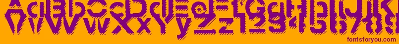 StampedNavyFontShadow Font – Purple Fonts on Orange Background