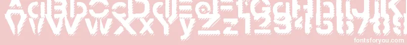 StampedNavyFontShadow-Schriftart – Weiße Schriften auf rosa Hintergrund