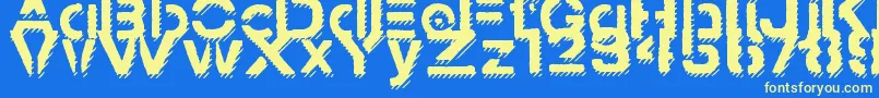 Fonte StampedNavyFontShadow – fontes amarelas em um fundo azul