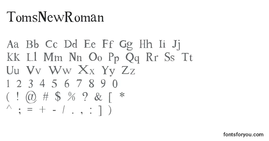 Schriftart TomsNewRoman – Alphabet, Zahlen, spezielle Symbole