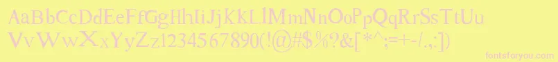 TomsNewRoman Font – Pink Fonts on Yellow Background