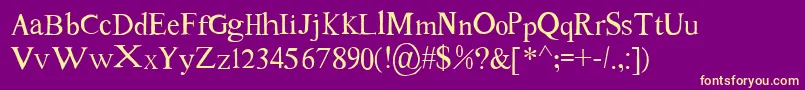 TomsNewRoman Font – Yellow Fonts on Purple Background