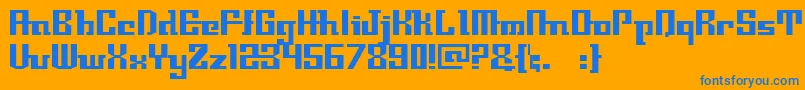 Tabon Font – Blue Fonts on Orange Background