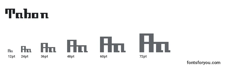 Tabon Font Sizes