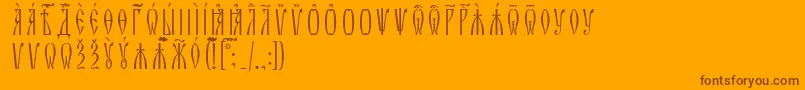 ZlatoustIeucsSpacedout Font – Brown Fonts on Orange Background