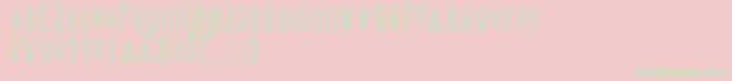 ZlatoustIeucsSpacedout-Schriftart – Grüne Schriften auf rosa Hintergrund