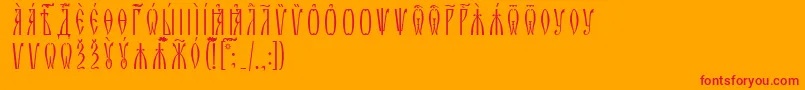ZlatoustIeucsSpacedout Font – Red Fonts on Orange Background