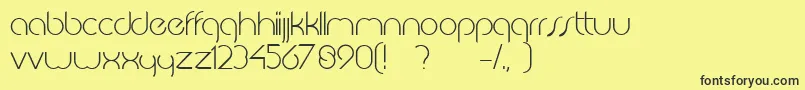 JkabodeLightdemo-fontti – mustat fontit keltaisella taustalla