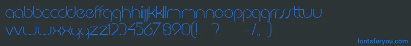フォントJkabodeLightdemo – 黒い背景に青い文字
