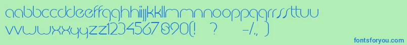 フォントJkabodeLightdemo – 青い文字は緑の背景です。