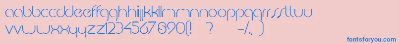 フォントJkabodeLightdemo – ピンクの背景に青い文字