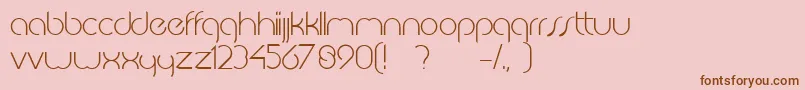 フォントJkabodeLightdemo – ピンクの背景に茶色のフォント