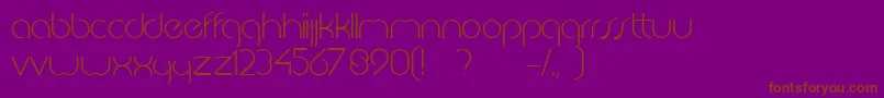JkabodeLightdemo-fontti – ruskeat fontit violetilla taustalla