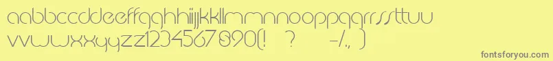 JkabodeLightdemo-fontti – harmaat kirjasimet keltaisella taustalla