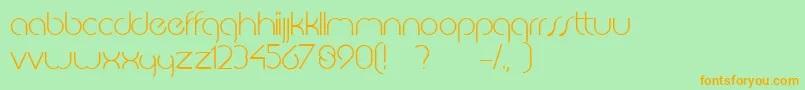 フォントJkabodeLightdemo – オレンジの文字が緑の背景にあります。