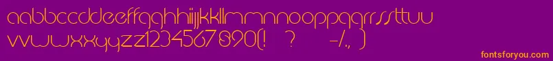 フォントJkabodeLightdemo – 紫色の背景にオレンジのフォント