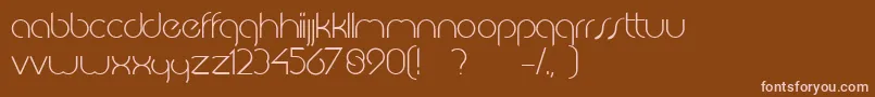 JkabodeLightdemo-fontti – vaaleanpunaiset fontit ruskealla taustalla