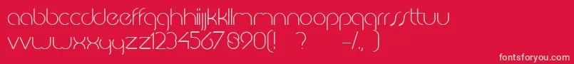 JkabodeLightdemo-fontti – vaaleanpunaiset fontit punaisella taustalla