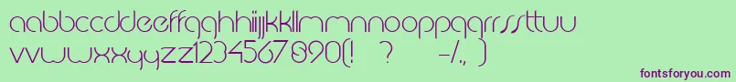 Шрифт JkabodeLightdemo – фиолетовые шрифты на зелёном фоне