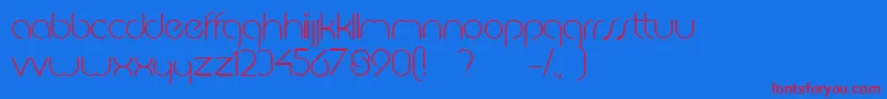 Шрифт JkabodeLightdemo – красные шрифты на синем фоне