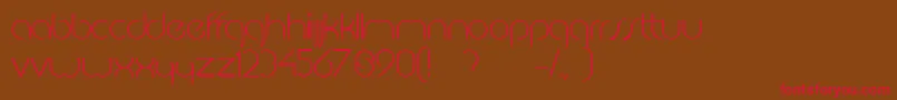 JkabodeLightdemo-fontti – punaiset fontit ruskealla taustalla