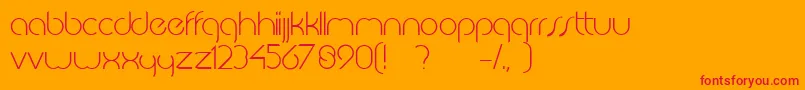 フォントJkabodeLightdemo – オレンジの背景に赤い文字